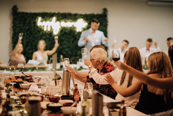 Wedding Party Cheersing