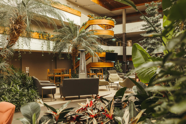 Pavilion's tropical atrium